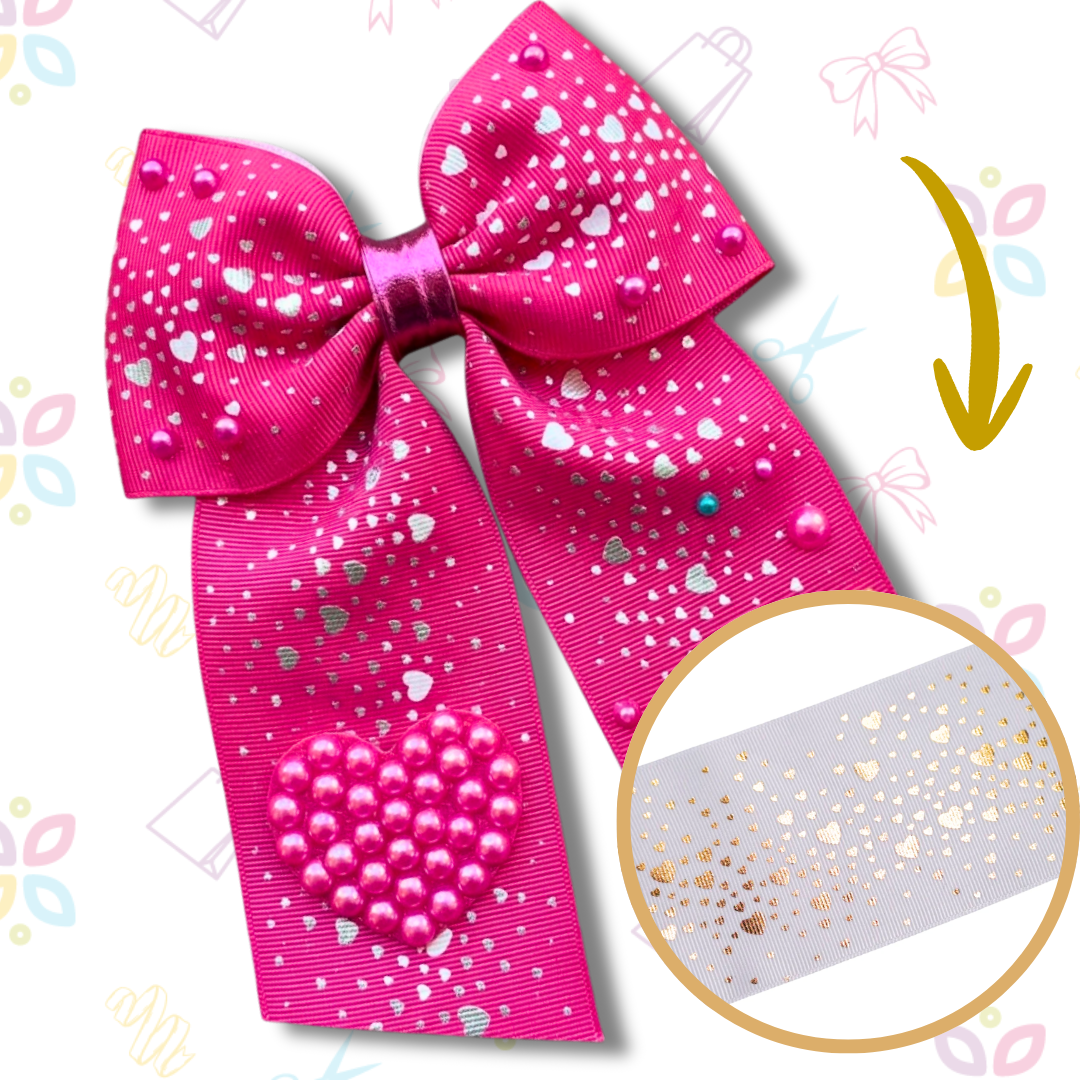 Liston Holograma Corazones 7.5 cm