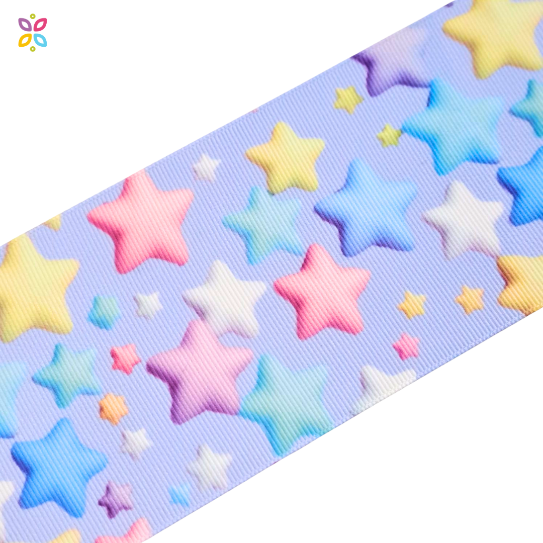Listón Mariposas, Cuadros, Estrellas, Flores y más 7.5 cm