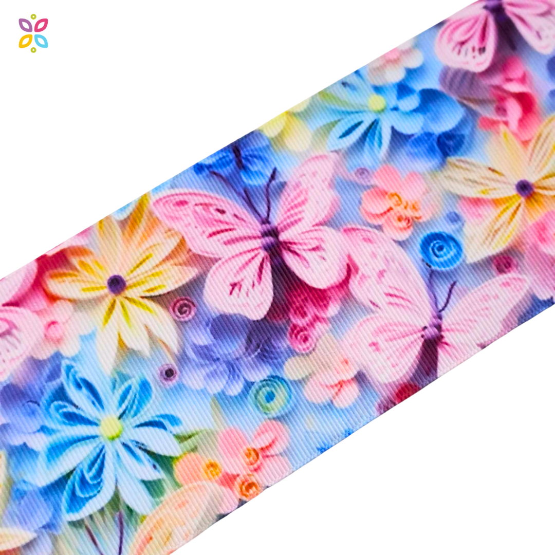 Listón Mariposas, Cuadros, Estrellas, Flores y más 7.5 cm